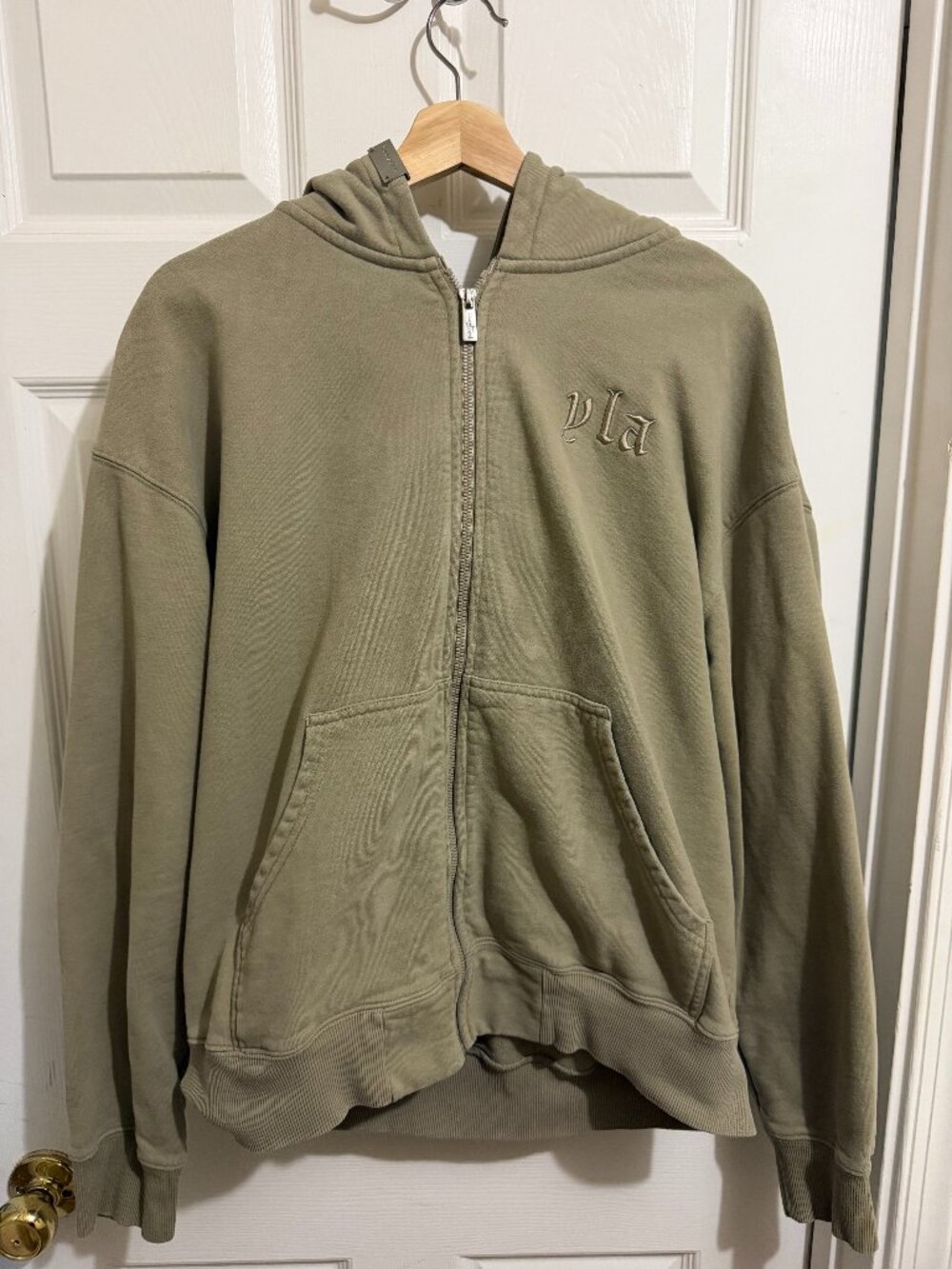Youngla beige zip up hoodie